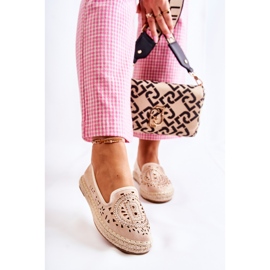 S.Barski Meredith Beige Openwork Slip-on Women's Espadrilles 2