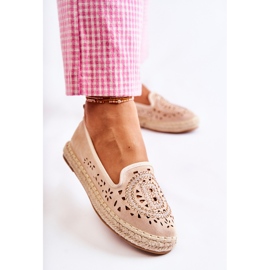 S.Barski Meredith Beige Openwork Slip-on Women's Espadrilles 1