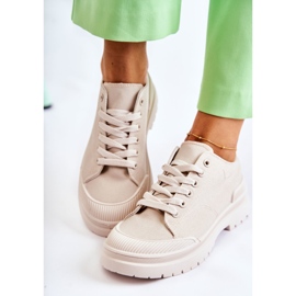 PS1 Women's Cloth Sneakers Light Beige Parossa 2