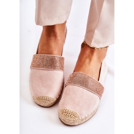 PG1 Women's Slip-on Espadrilles With Cubic Zirconia Pink Massal 2