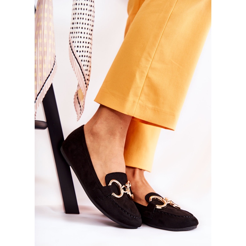 PG1 Women's Suede Loafers With Black Reality Decoration 1