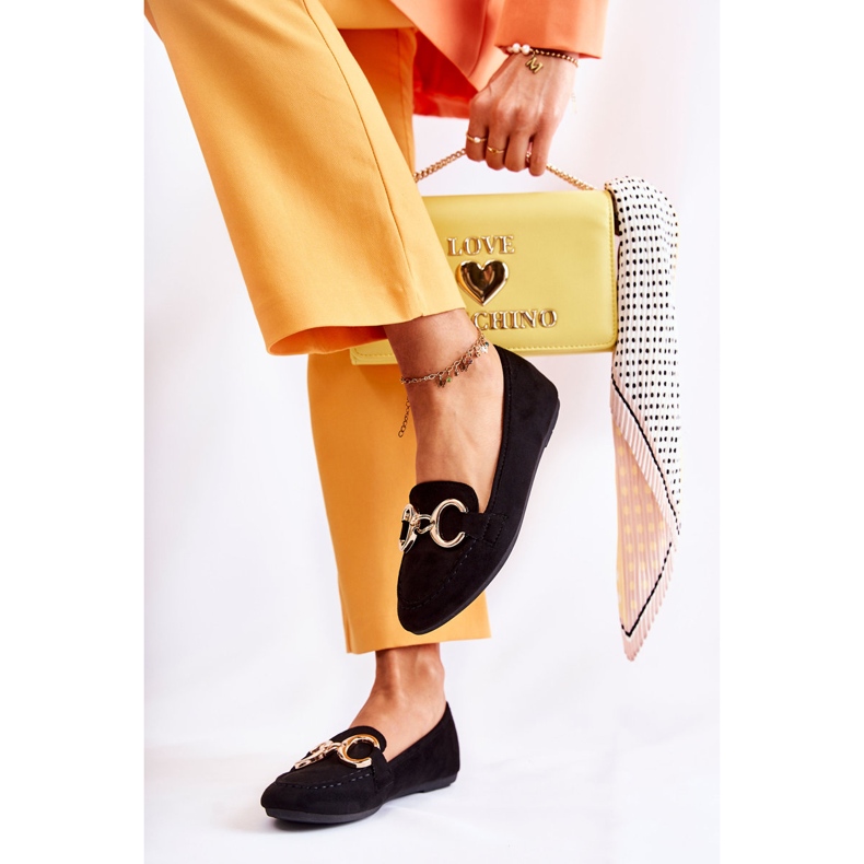 PG1 Women's Suede Loafers With Black Reality Decoration 2