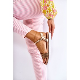 PG1 Women's Sandals With Gold Cubic Zirconia Sorrita golden 2