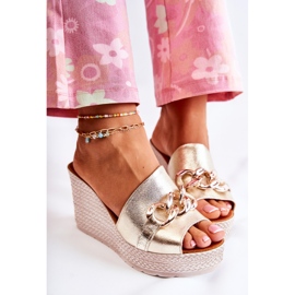 Lewski Shoes Leather Wedge Slippers Lewski 3062 Golden 1 Lewski Shoes Leather Wedge Slippers Lewski 3062 Golden 1