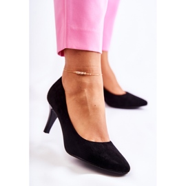 Sergio Leone Women's Classic Suede Pumps Black Semprella 2