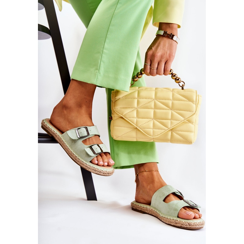 Classic Suede Women's Slippers Green Casilda 2