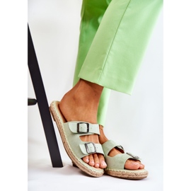 Classic Suede Women's Slippers Green Casilda 1