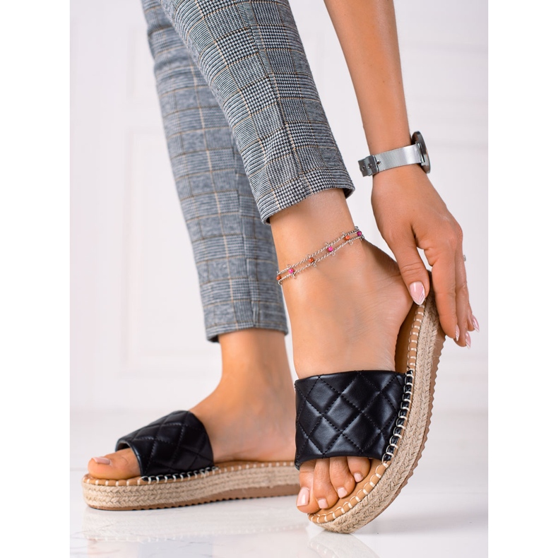 SHELOVET Platform flip-flops black 1