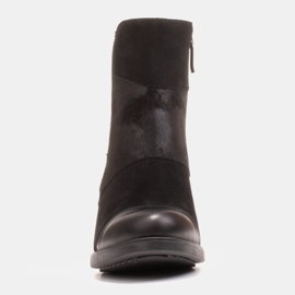 Marco Shoes Comfortable women's boots in a combination of grain leather and nubuck black 1
