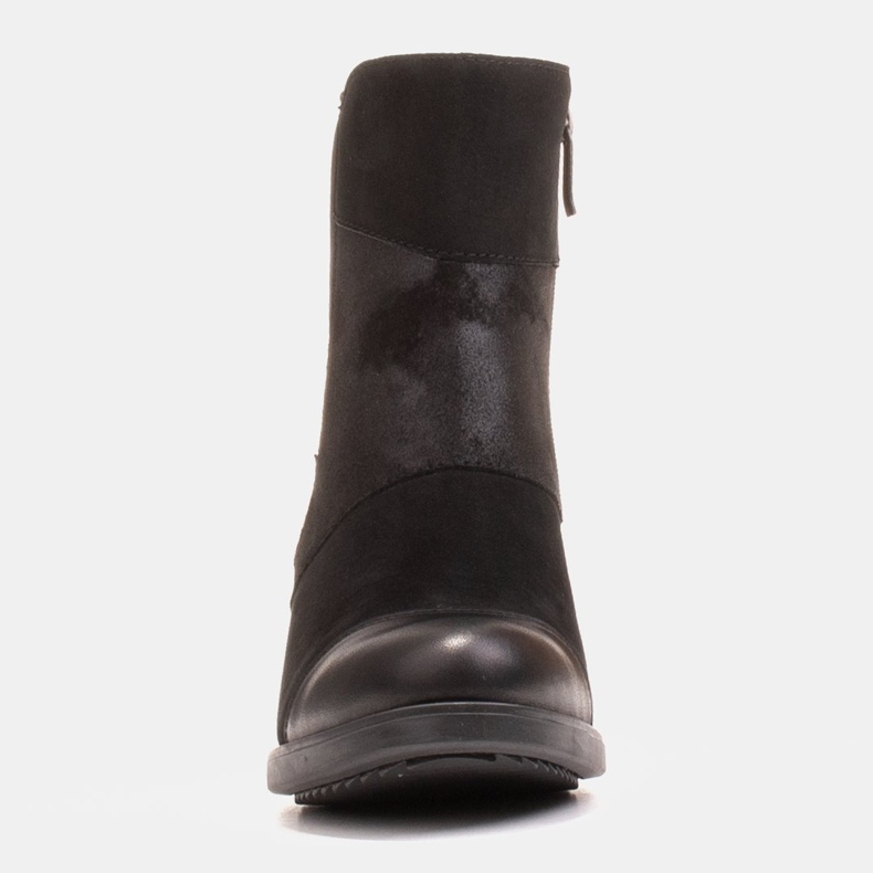 Marco Shoes Comfortable women's boots in a combination of grain leather and nubuck black 1