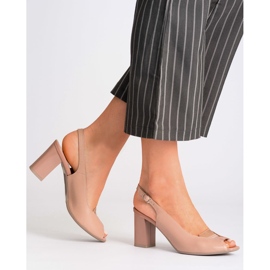 Marco Shoes 1177P pink sandals with gold 2