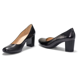 Marco Shoes Smooth black shoes 1170P with a 3D heel 2