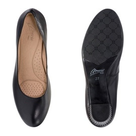 Marco Shoes Smooth black shoes 1170P with a 3D heel 1
