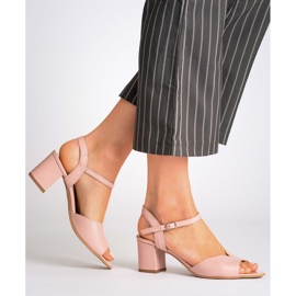 Marco Shoes Pink sandals 0624P in interesting leather 1