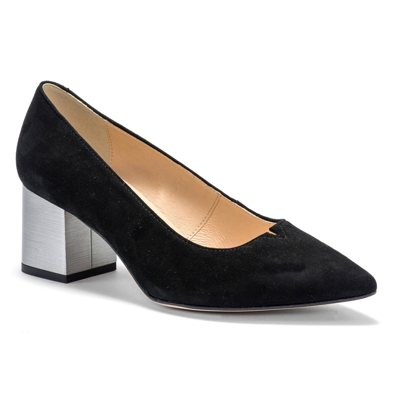 Marco Shoes Black 1038P suede shoes, steel heel 2 Marco Shoes Black 1038P suede shoes, steel heel 2
