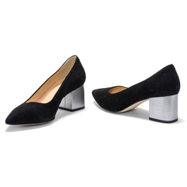 Marco Shoes Black 1038P suede shoes, steel heel 1 Marco Shoes Black 1038P suede shoes, steel heel 1