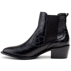 Marco Shoes Women's ankle boots in a cowboy style with a snakeskin motif black 2