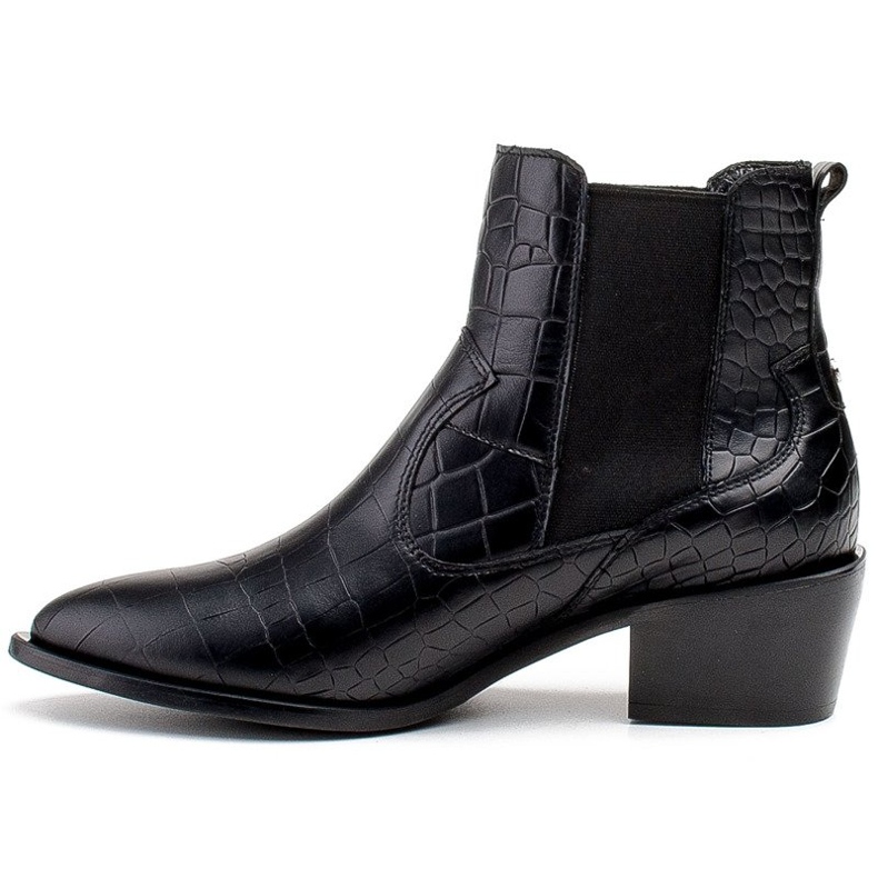Marco Shoes Women's ankle boots in a cowboy style with a snakeskin motif black 2