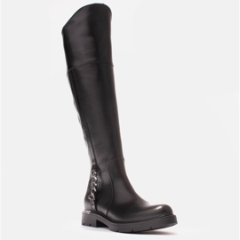 Marco Shoes High boots with rubber and chain black 1
