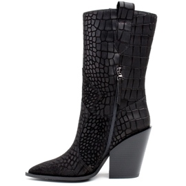 Marco Shoes Marco boots 1408K cowboy boots with an animal motif black 1