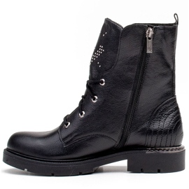 Marco Shoes Marco 1342B tied women's boots with jets and a zipper black 2