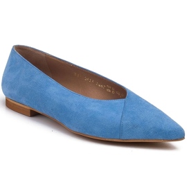 Marco Shoes Natural suede blue ballerinas 1