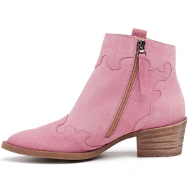 Marco Shoes Pink natural suede boots without insulation 2