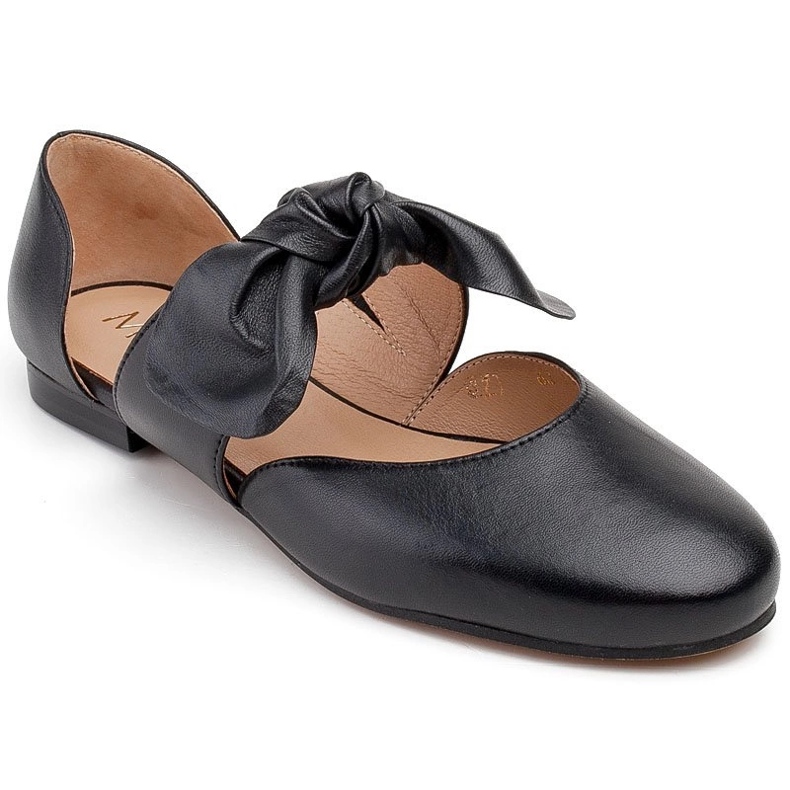 Marco Shoes Black ballerinas 1531P with a black bow 1