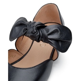 Marco Shoes Black ballerinas 1531P with a black bow 2