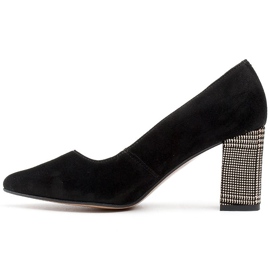 Marco Shoes Black 1066P pumps with a heel, houndstooth pattern 2