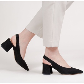 Marco Shoes Black sandals 1501P with a strap and rubber 2