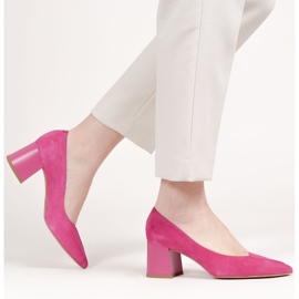 Marco Shoes Elegant pink 1434P suede pumps for women 2