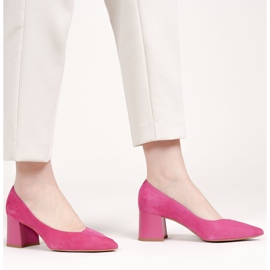 Marco Shoes Elegant pink 1434P suede pumps for women 1