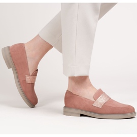 Marco Shoes Comfortable shoes 1813P powder pink with a metallic insert 2