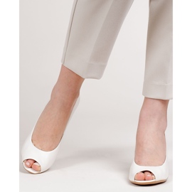 Marco Shoes White 1519P pumps with amber 3D heel 2