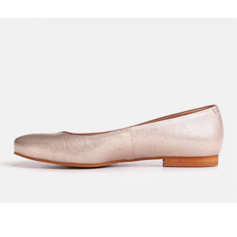 Marco Shoes Natural platinum suede ballerinas golden 1
