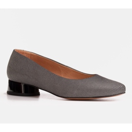 Marco Shoes Striped ballerinas made of grain leather black 1 Marco Shoes Striped ballerinas made of grain leather black 1