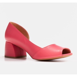 Marco Shoes Pumps with an open side red 1
