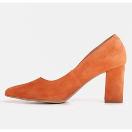 Marco Shoes Orange pumps made of natural suede 1