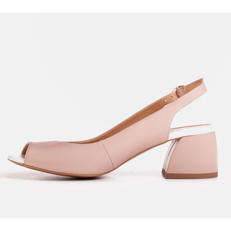 Marco Shoes Sandal 1506P made of pink leather with a stable heel 1