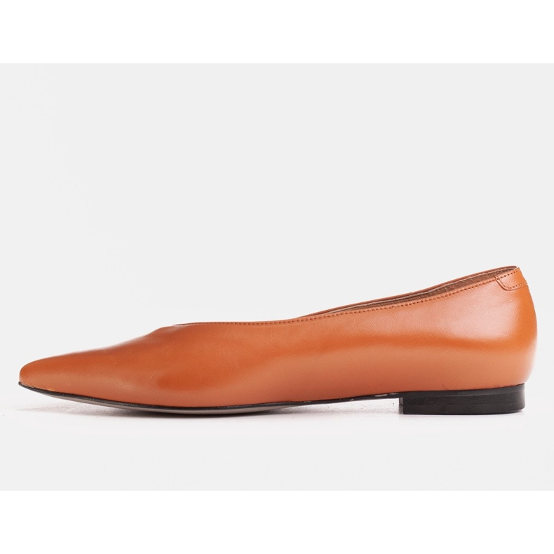 Marco Shoes Brown grain leather ballerinas 1 Marco Shoes Brown grain leather ballerinas 1