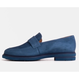 Marco Shoes Navy blue moccasins on a light sole 1 Marco Shoes Navy blue moccasins on a light sole 1