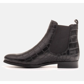 Marco Shoes Flat leather ankle boots with elastic rubber in the uppers black 2