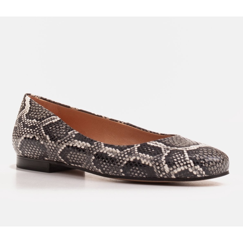 Marco Shoes Gray and black ballerinas with a snake motif grey 1