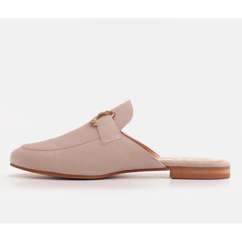 Marco Shoes Women's suede slippers with an ornament beige 2