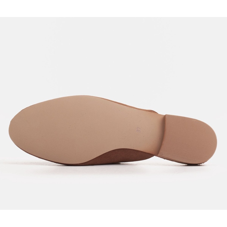 Marco Shoes Women's suede slippers with an ornament brown 1