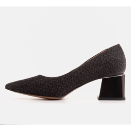 Marco Shoes Elegant pumps made of chamois leather black 1