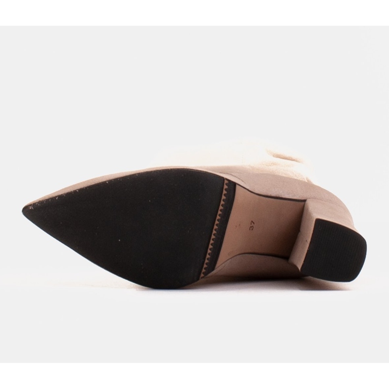 Marco Shoes High, pleated beige boots made of natural suede 1 Marco Shoes High, pleated beige boots made of natural suede 1