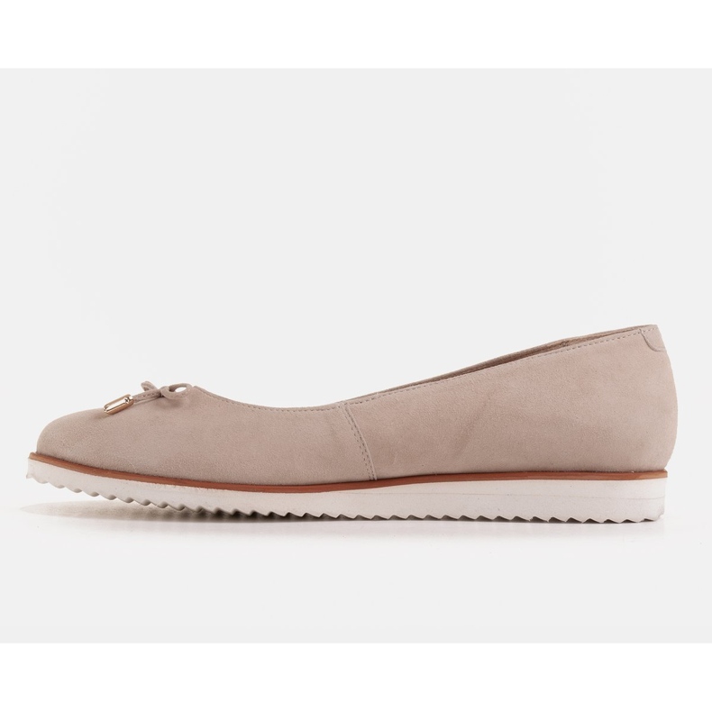 Marco Shoes Women's light ballerinas made of natural suede with a sporty sole beige 1