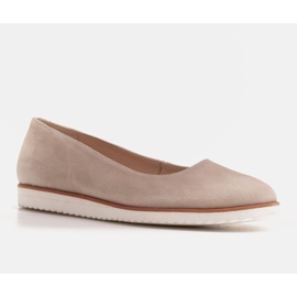 Marco Shoes Women's light ballerinas made of natural suede with a sporty sole beige 1